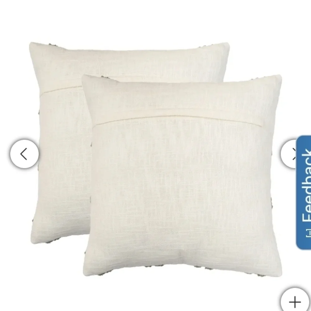 Mina Victory Cotton 20” x 20” Decor Pillow Cover , 2-pack